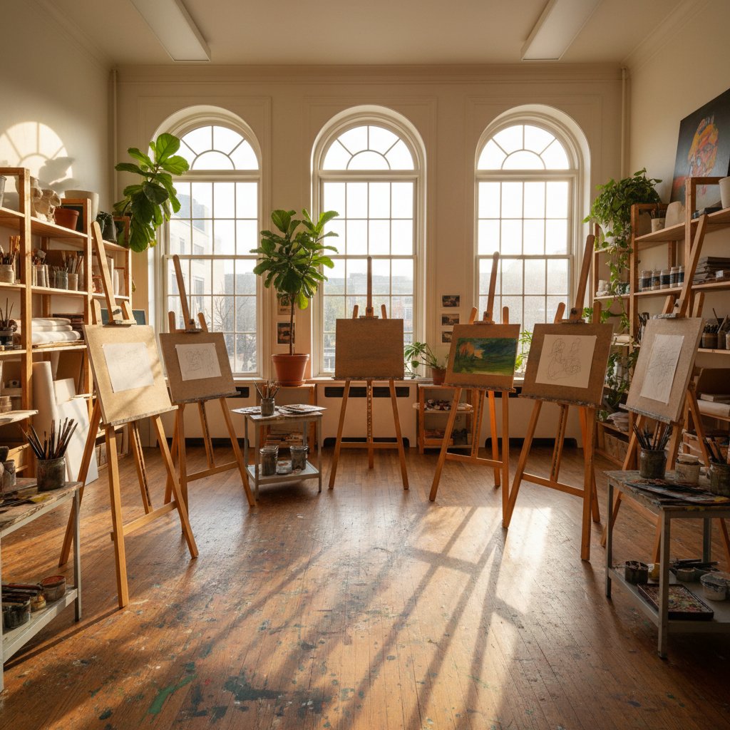 Painting studio workspace